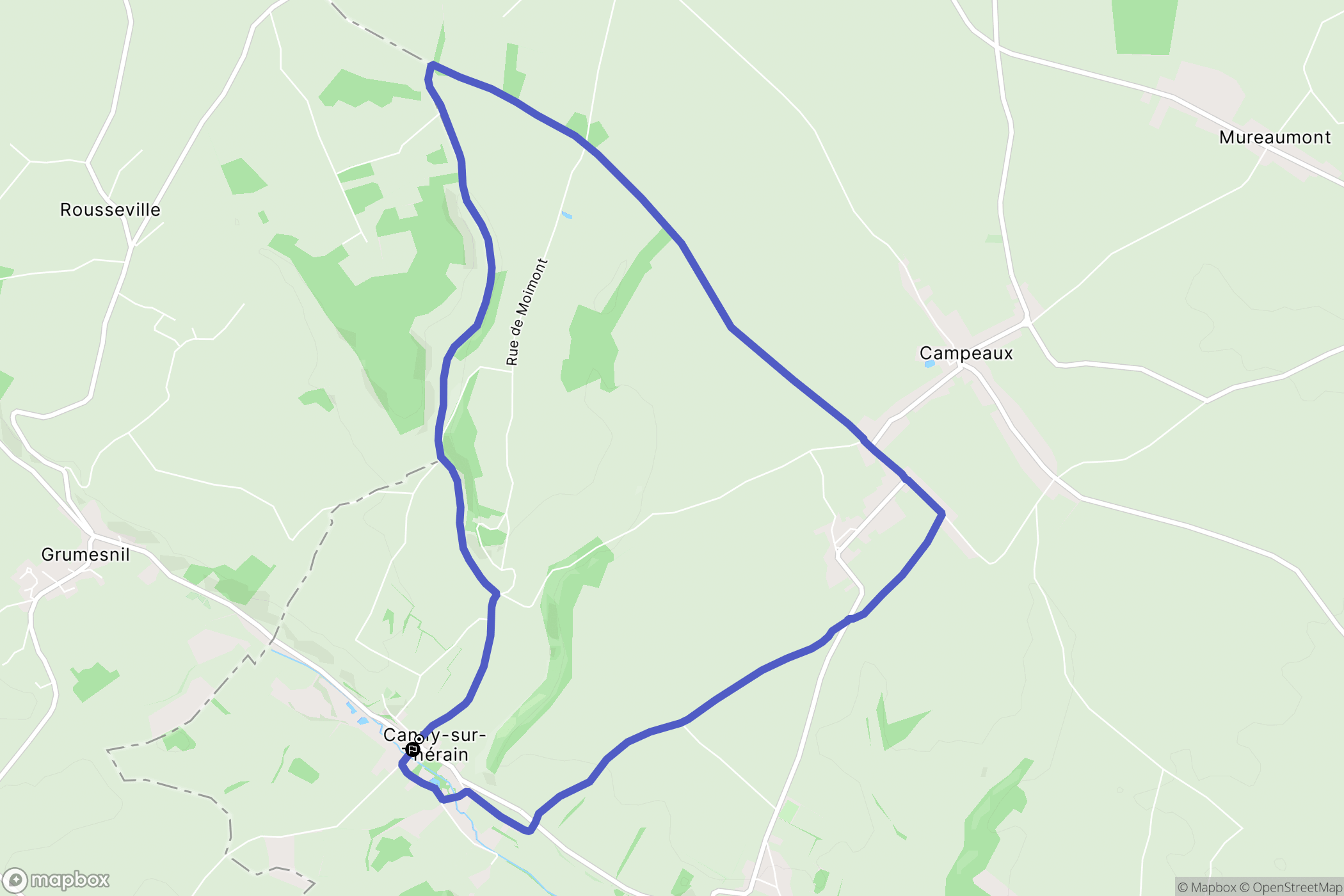 Canny-sur-Thérain : carte du parcours de randonnée - France