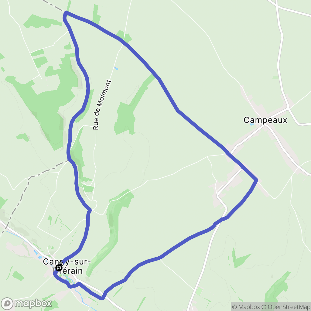Canny-sur-Thérain : carte du parcours de randonnée - France