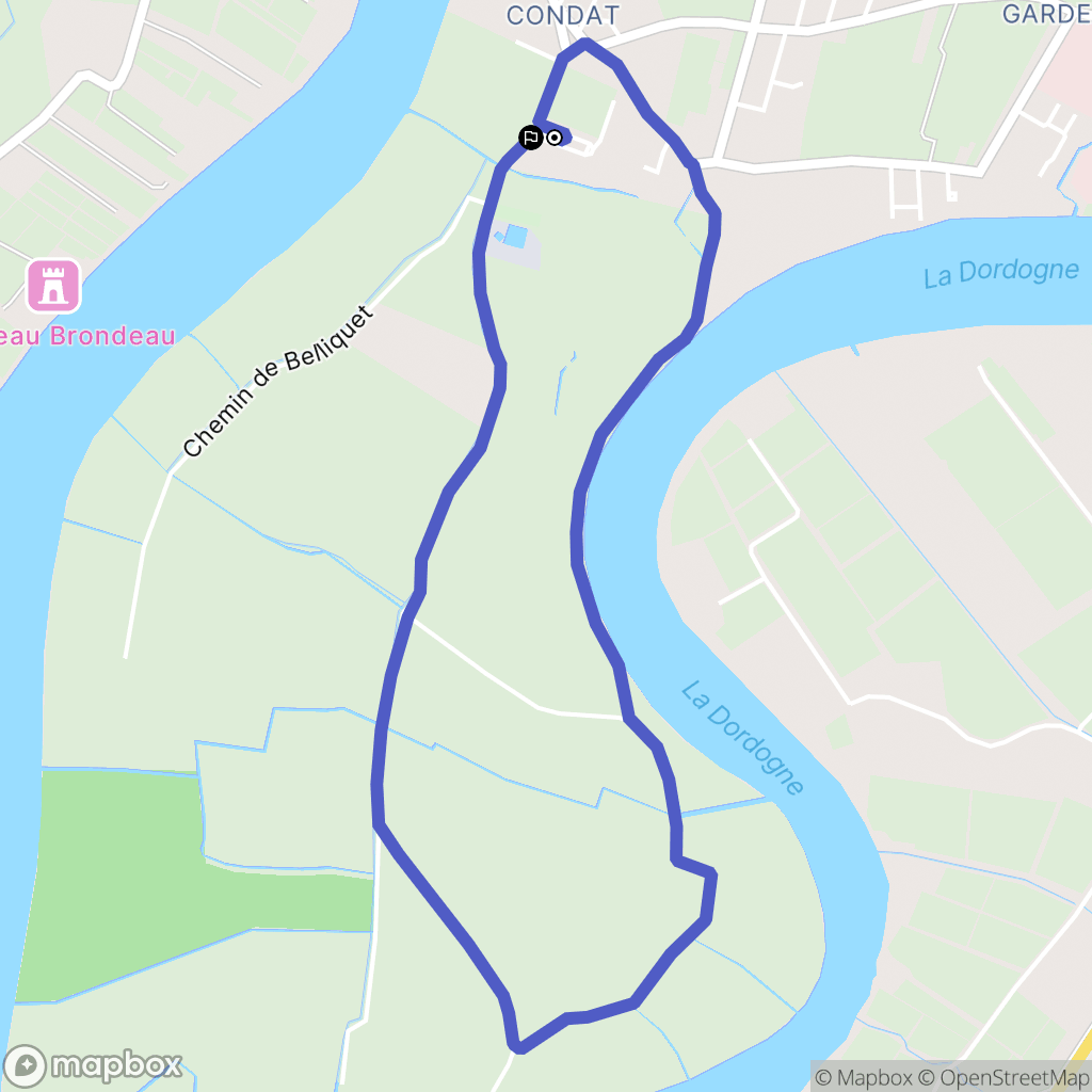 Libourne : carte du parcours de randonnée - France