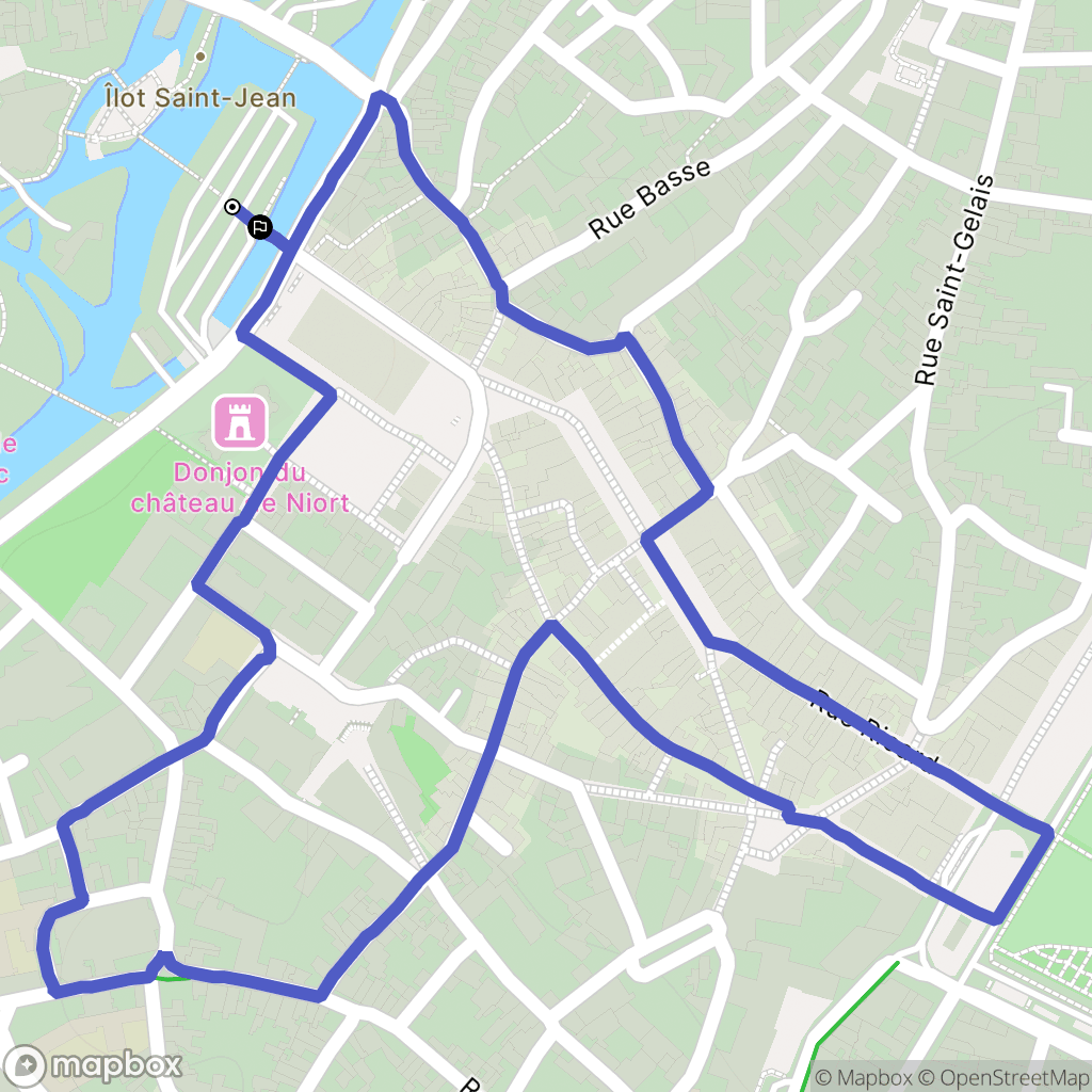 Niort : carte du parcours de randonnée - France