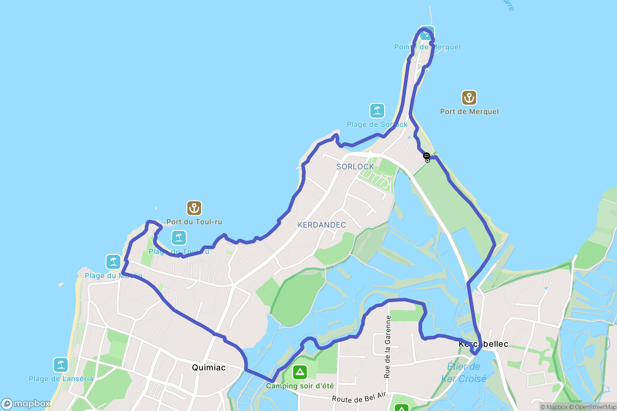 Quimiac : carte du parcours de randonnée - France