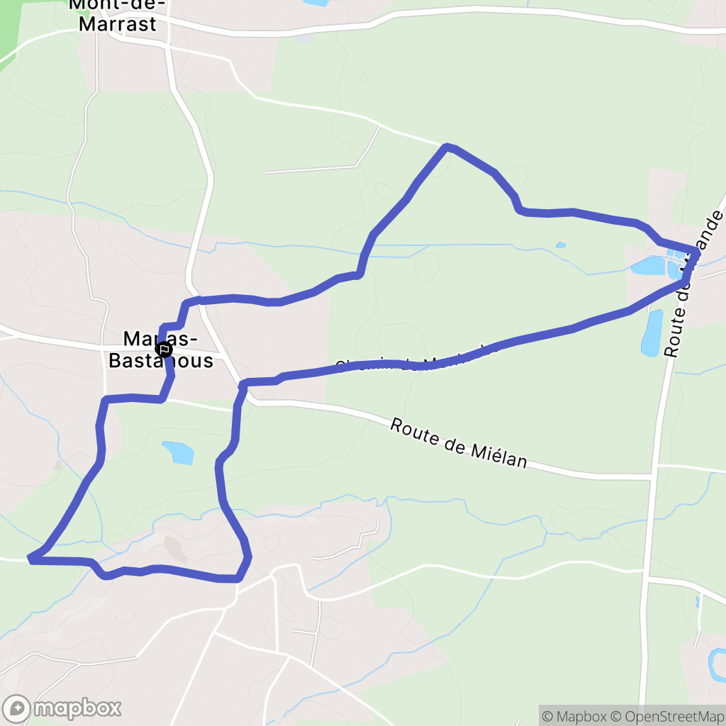 Manas-Bastanous : carte du parcours de randonnée - France