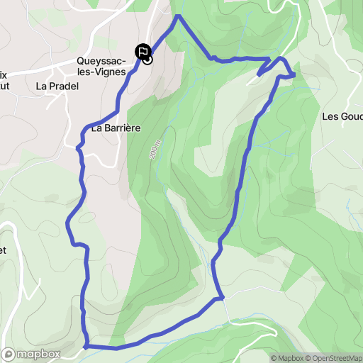 Queyssac-les-Vignes : carte du parcours de randonnée - France