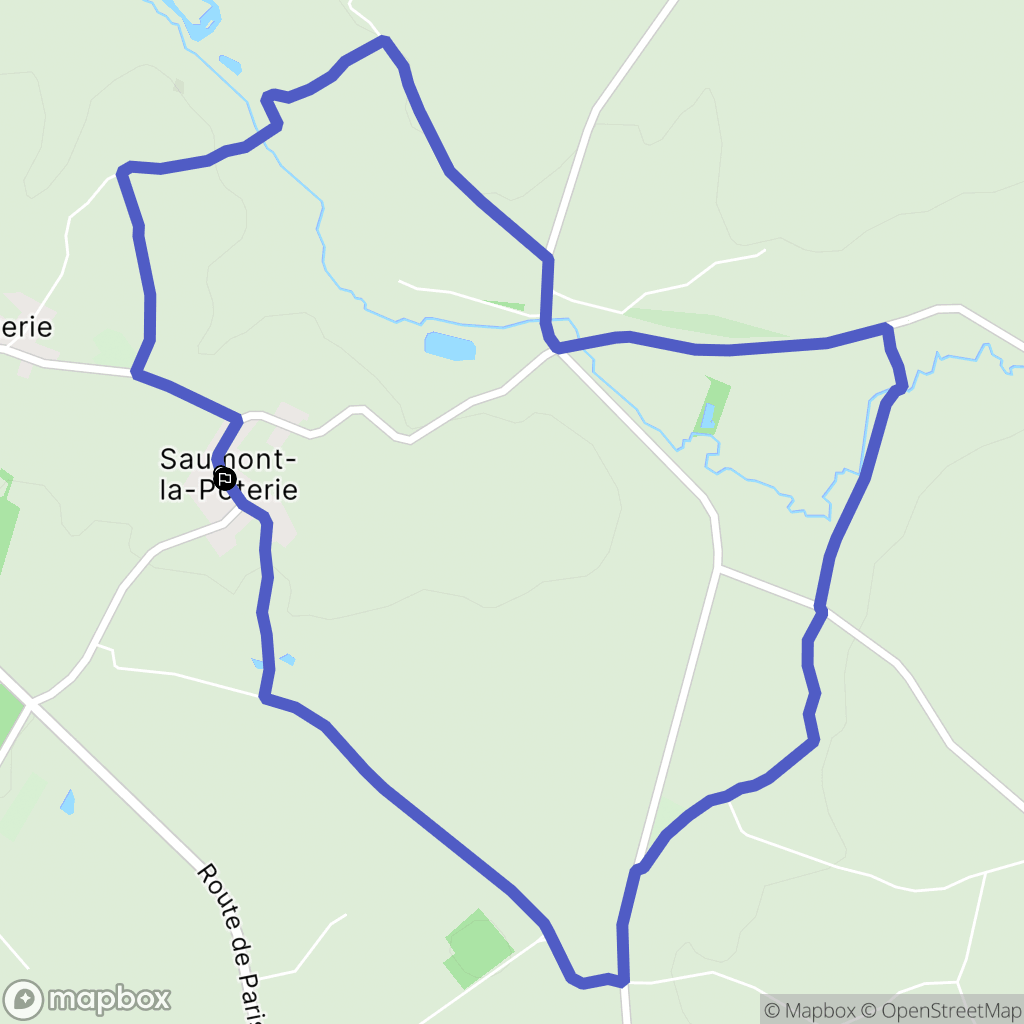 Saumont-la-Poterie : carte du parcours de randonnée - France