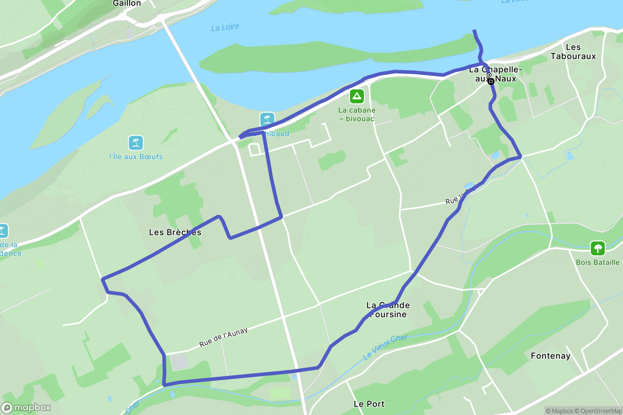 La Chapelle-aux-Naux : carte du parcours de randonnée - France