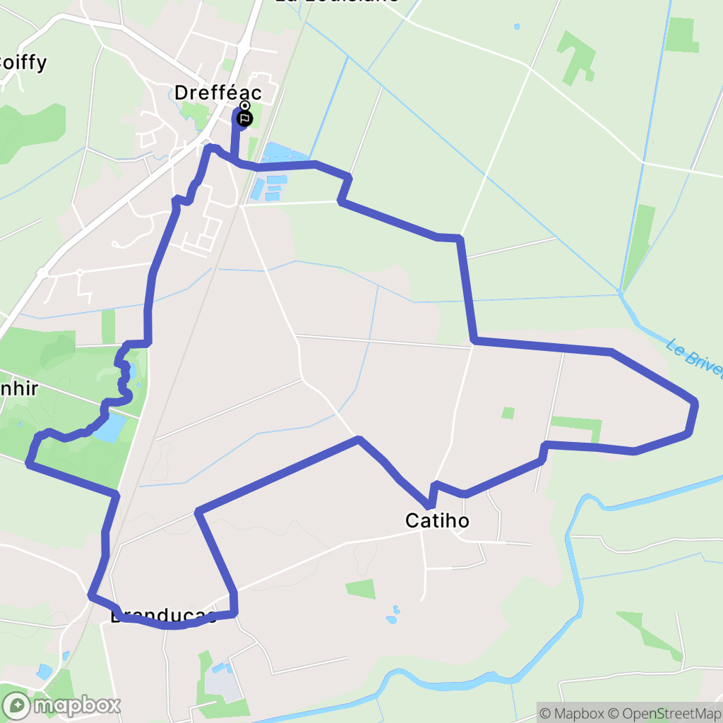 Drefféac : carte du parcours de randonnée - France