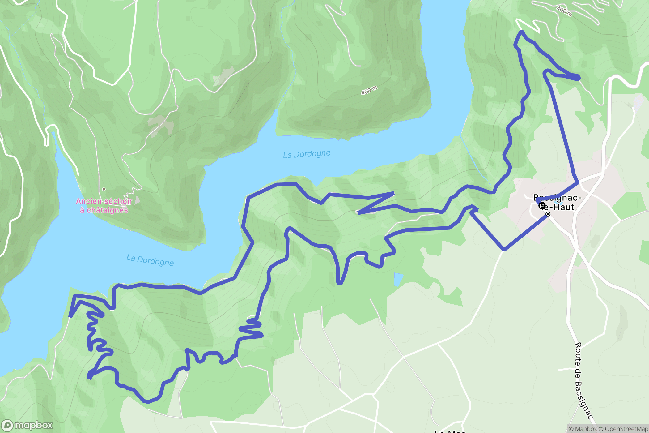 Bassignac-le-Haut : carte du parcours de randonnée - France