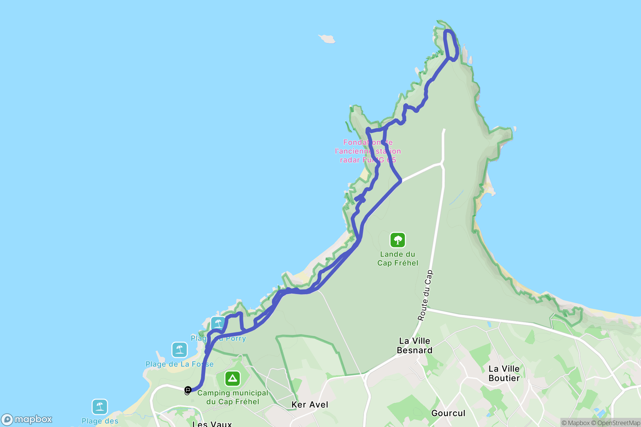 Plévenon : carte du parcours de randonnée - France