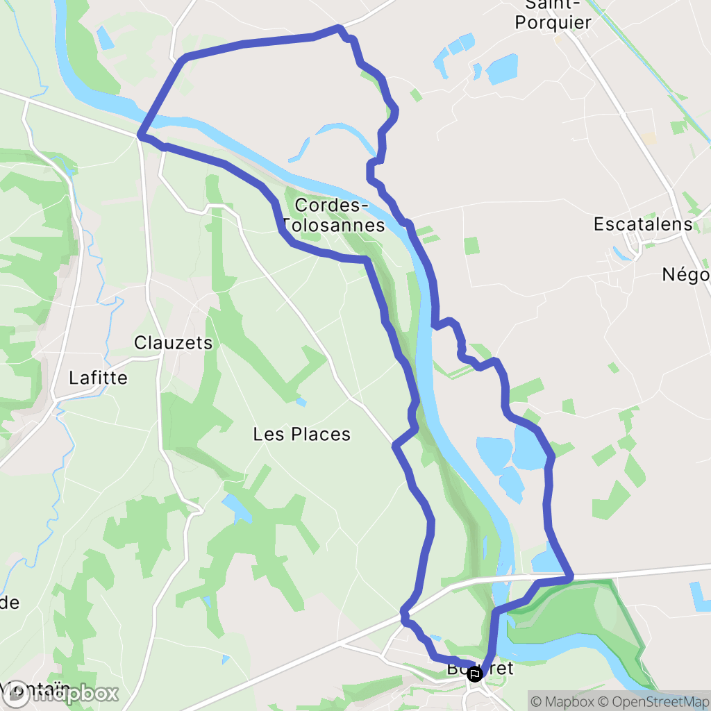 Bourret : carte du parcours de randonnée - France