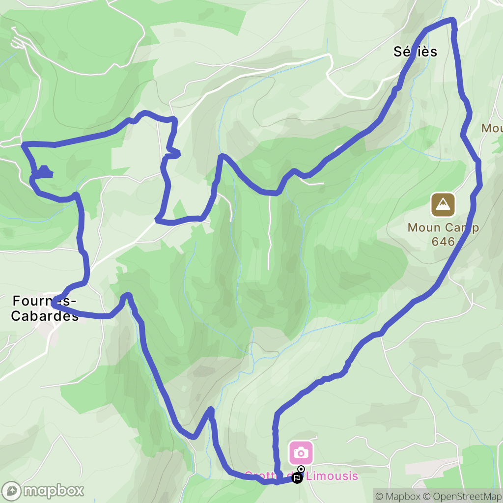 Limousis : carte du parcours de randonnée - France