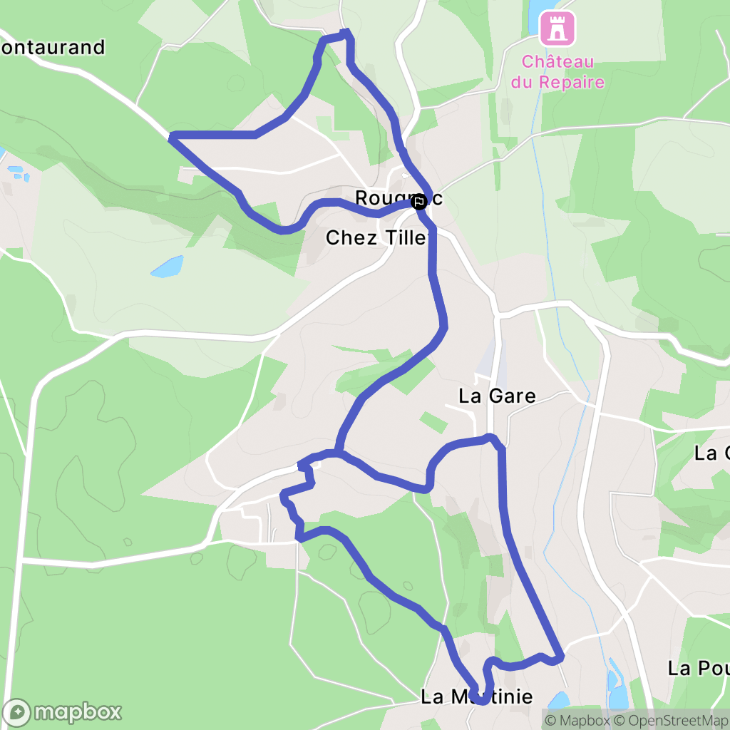 Rougnac : carte du parcours de randonnée - France