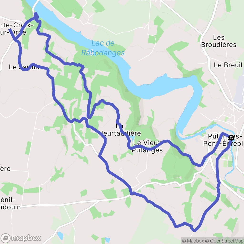 Putanges-le-Lac : carte du parcours de randonnée - France