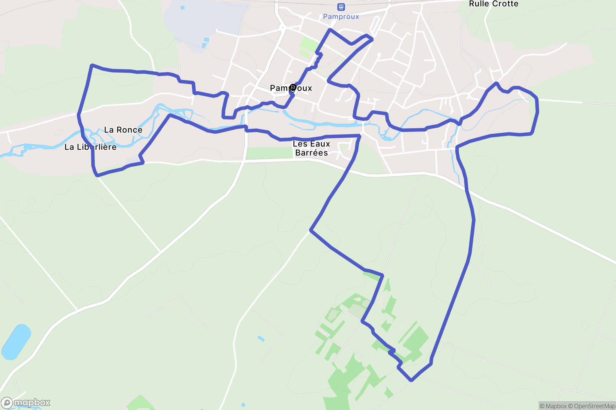 Pamproux : carte du parcours de randonnée - France