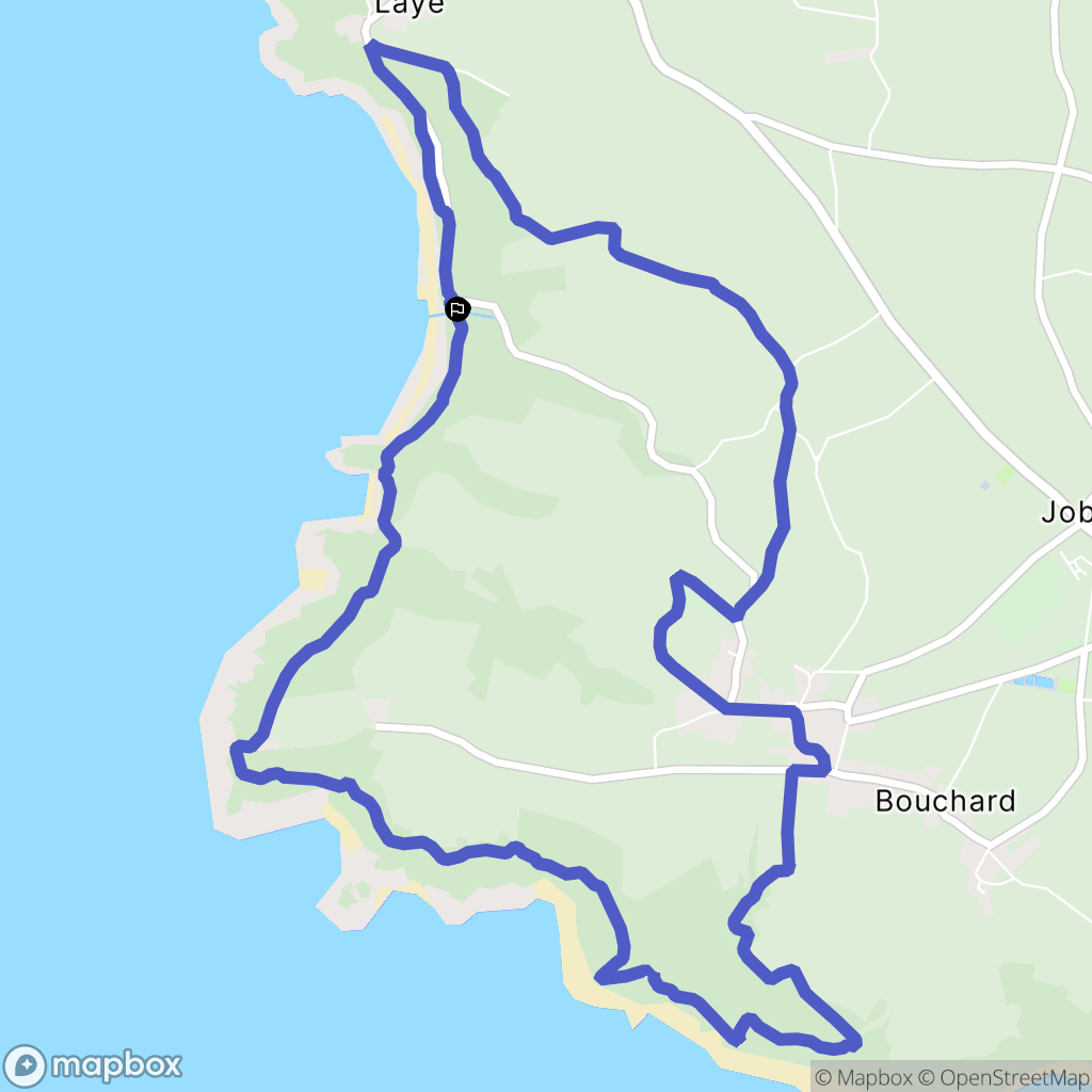 La Hague : carte du parcours de randonnée - France