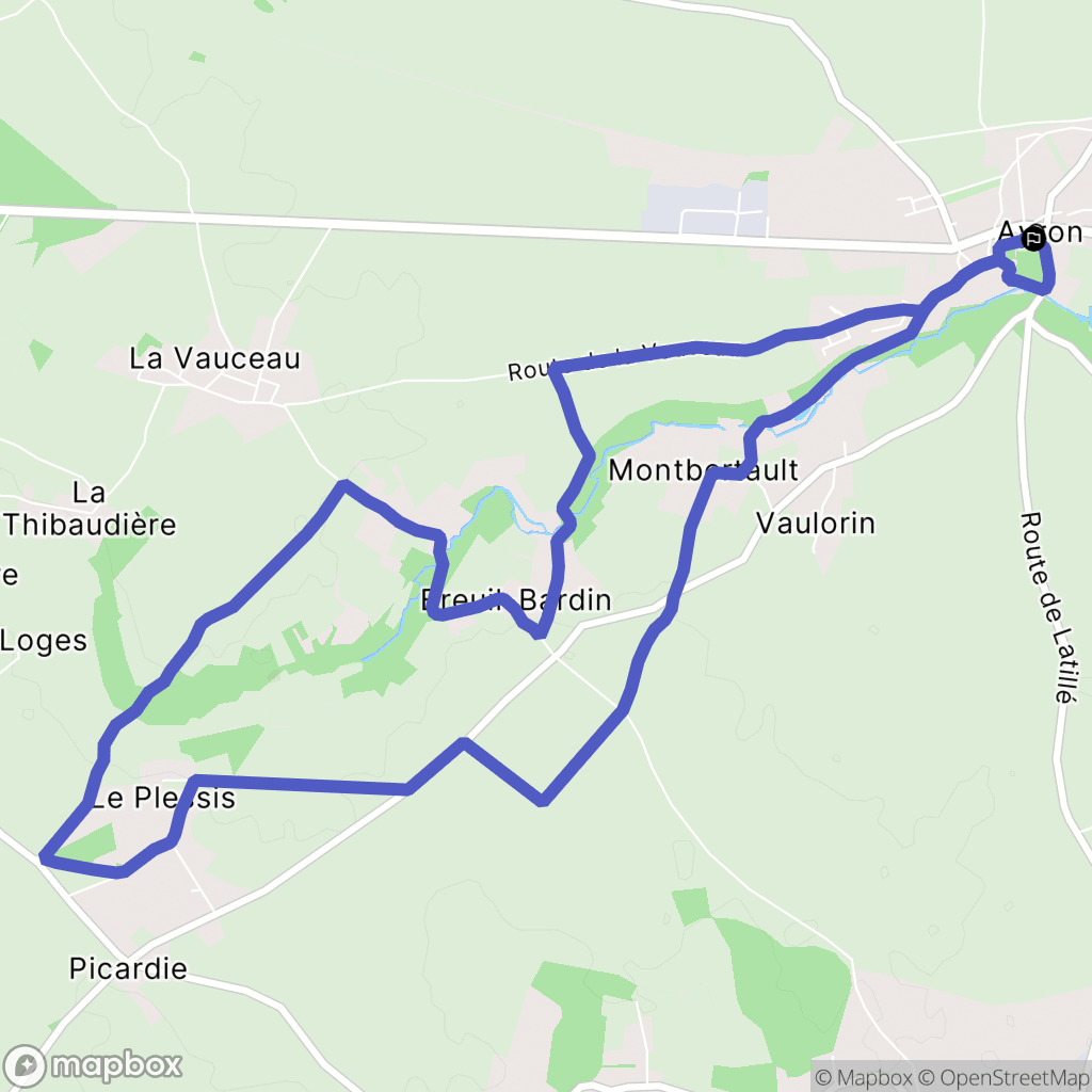 Ayron : carte du parcours de randonnée - France