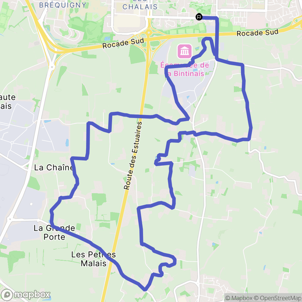 Rennes : carte du parcours de randonnée - France