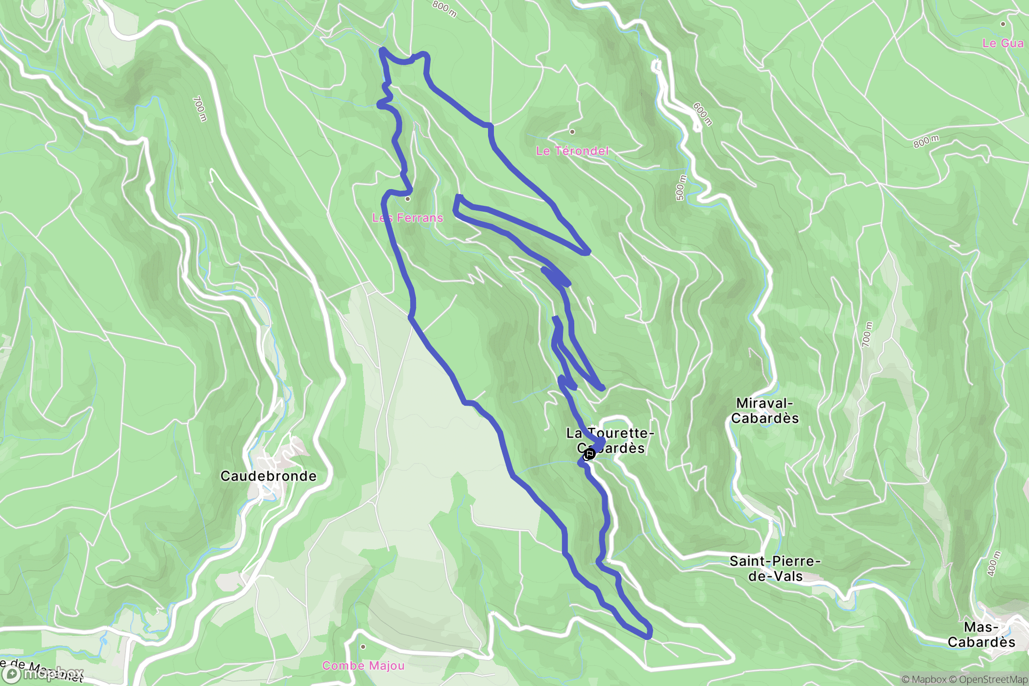 La Tourette-Cabardès : carte du parcours de randonnée - France