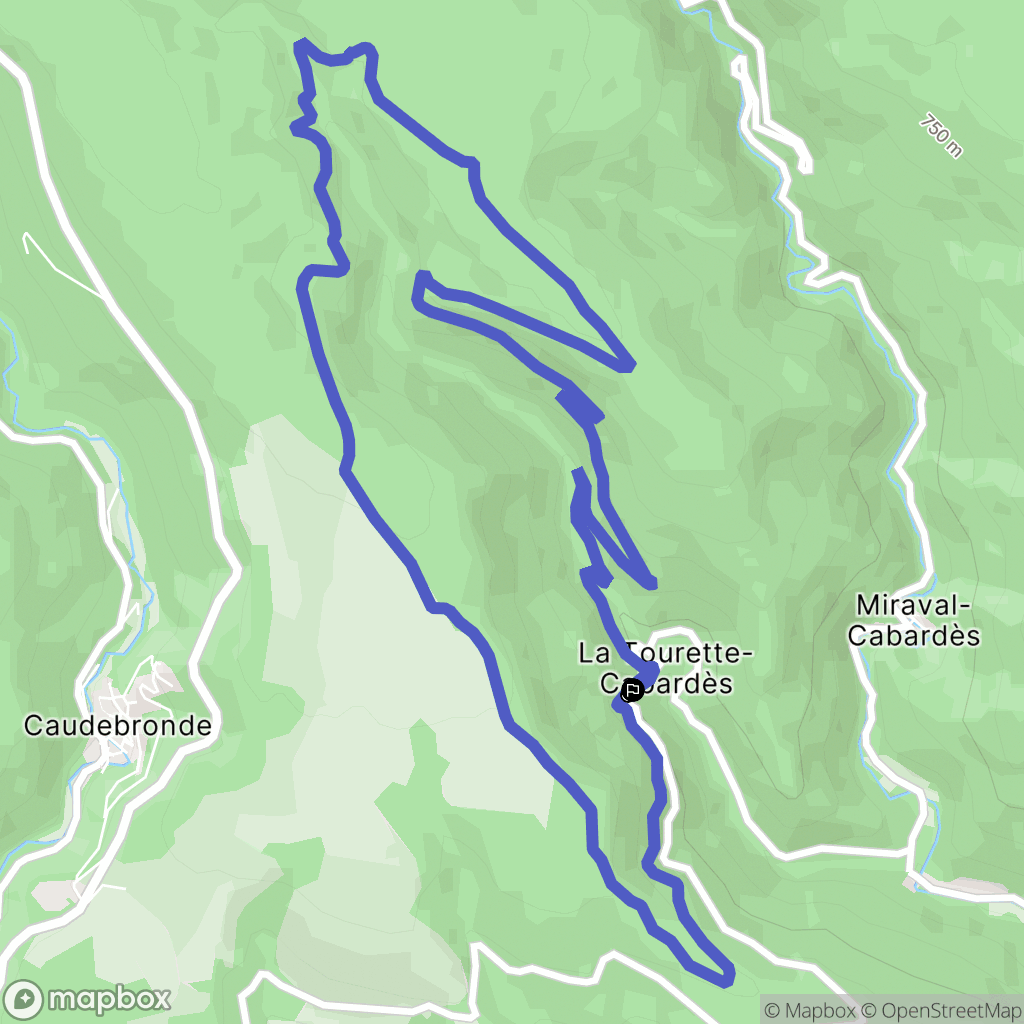 La Tourette-Cabardès : carte du parcours de randonnée - France