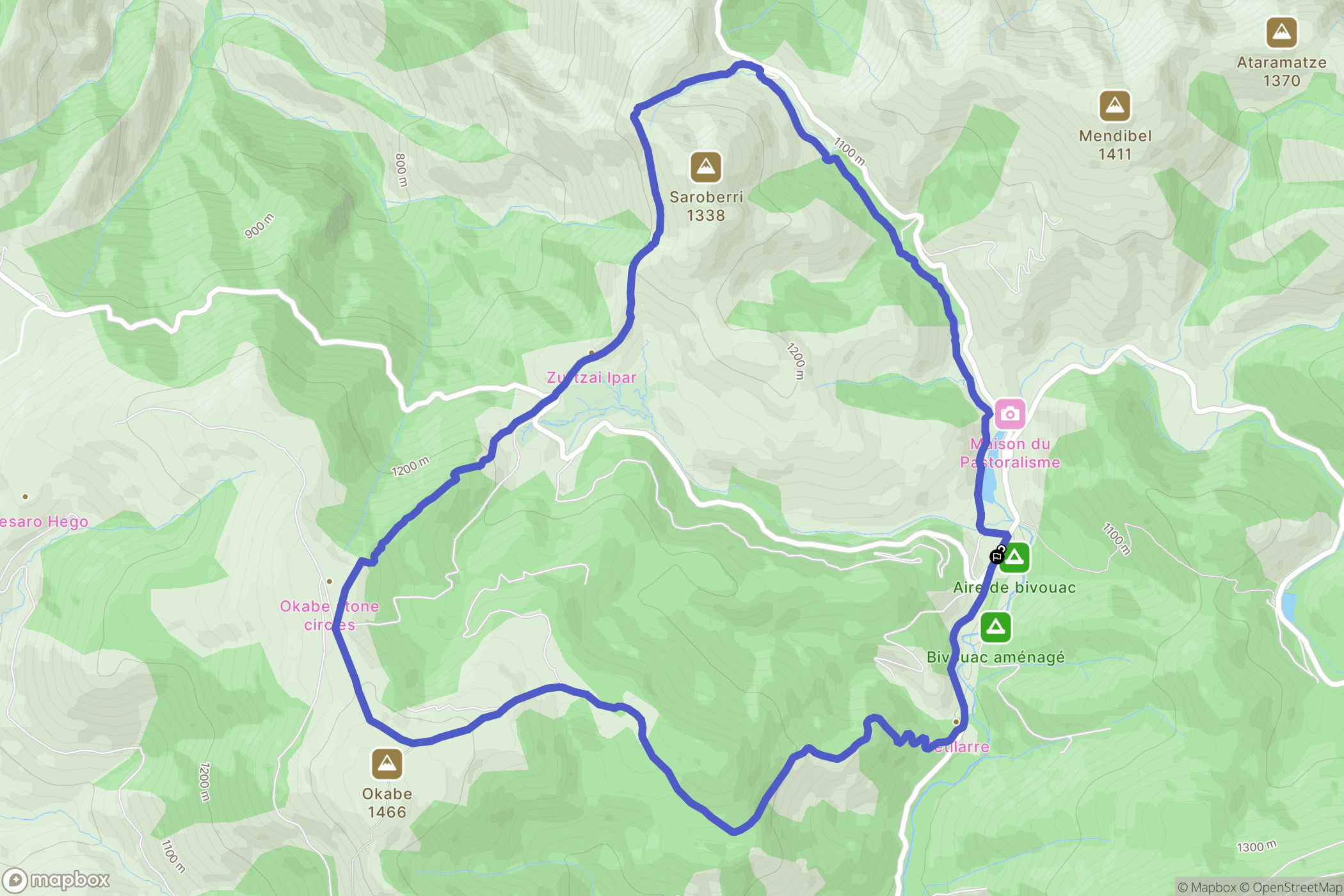 Lecumberry : carte du parcours de randonnée - France
