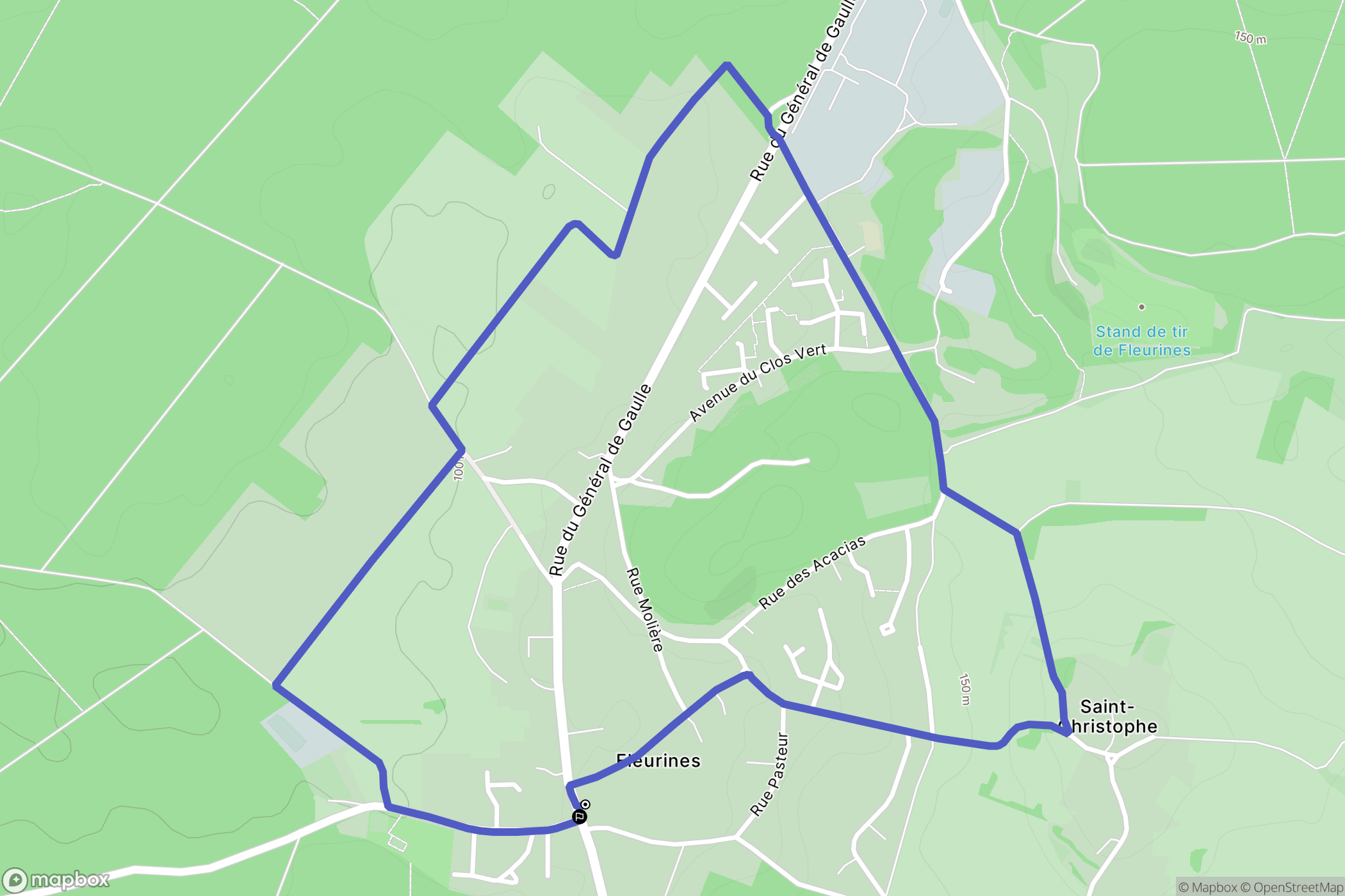 Fleurines : carte du parcours de randonnée - France