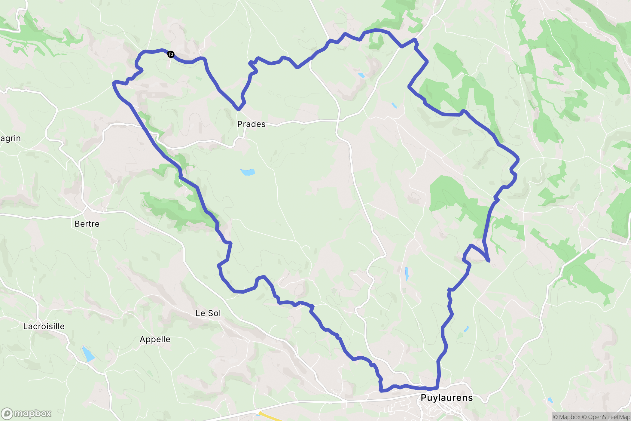 Saint-Paul-Cap-de-Joux : carte du parcours de randonnée - France