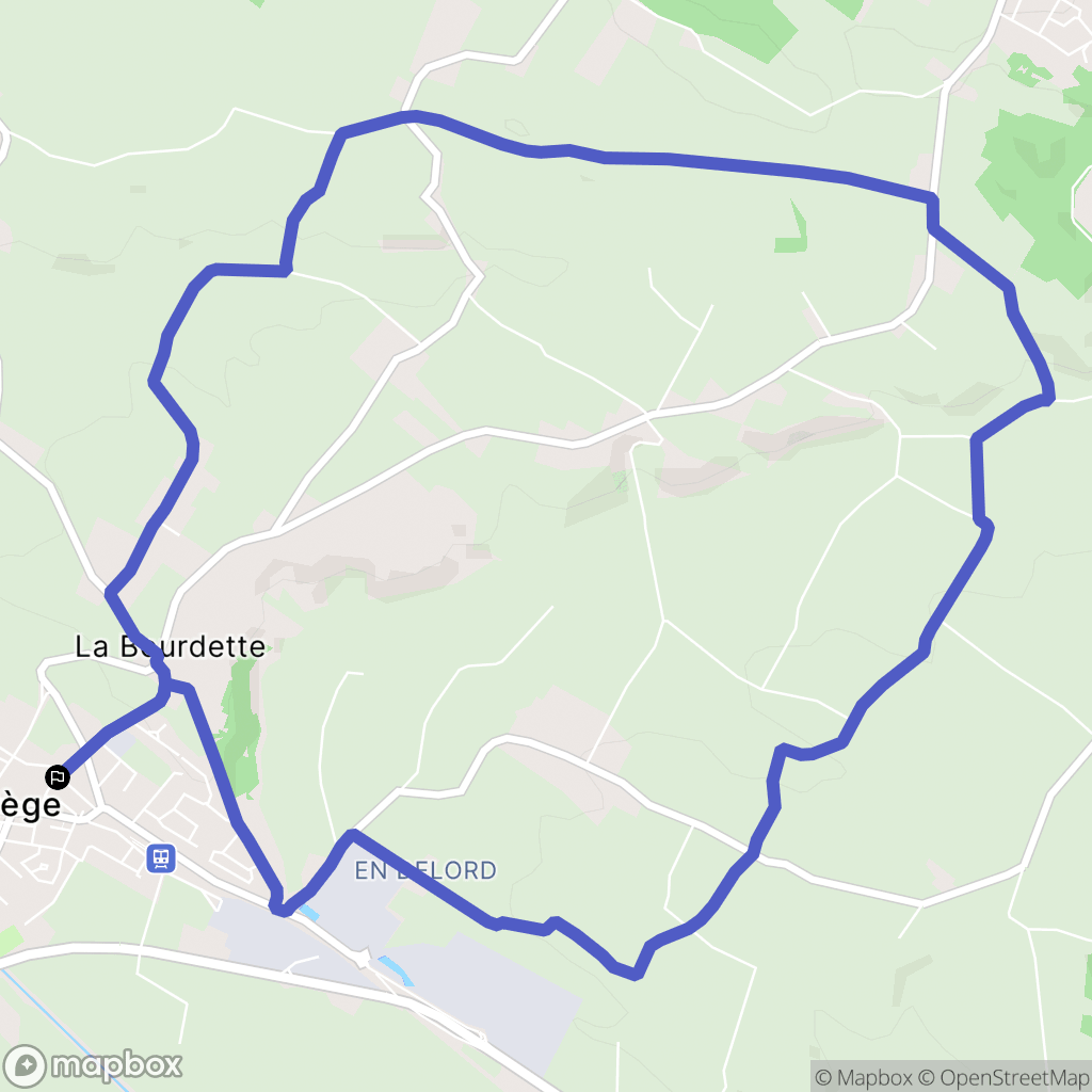 Baziège : carte du parcours de randonnée - France
