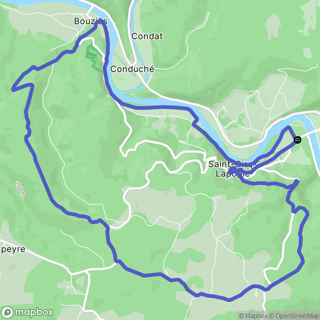 Saint-Cirq-Lapopie : carte du parcours de randonnée - France