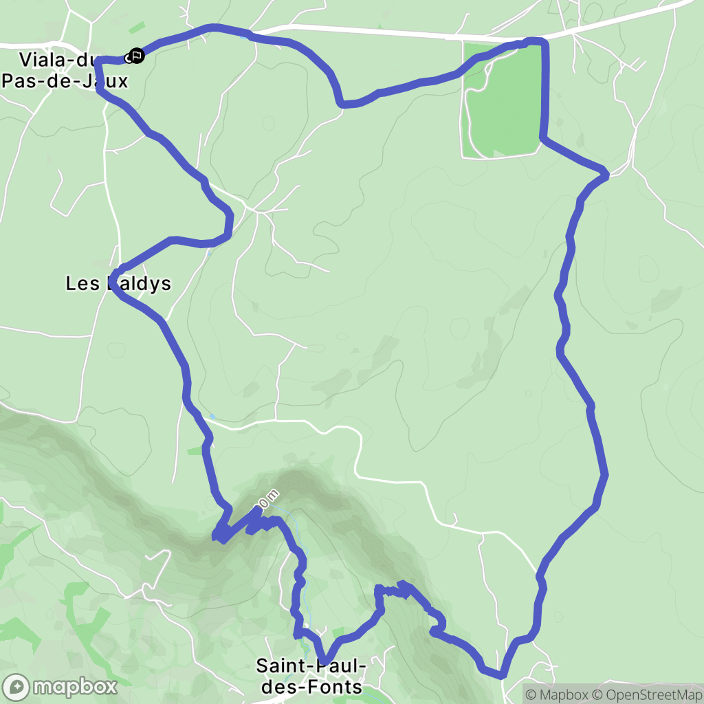 Viala-du-Pas de-Jaux : carte du parcours de randonnée - France