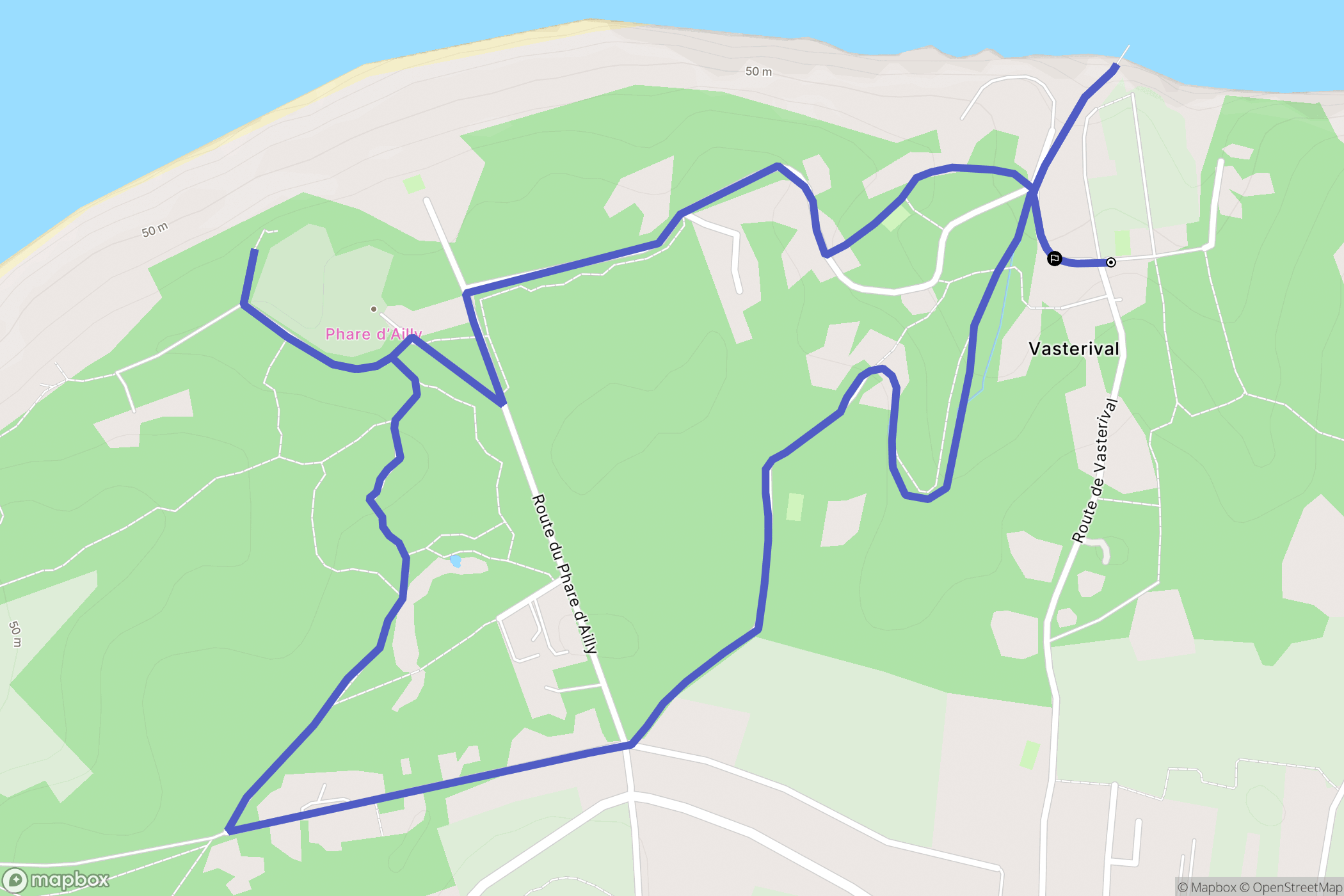Sainte-Marguerite-sur-Mer : carte du parcours de randonnée - France