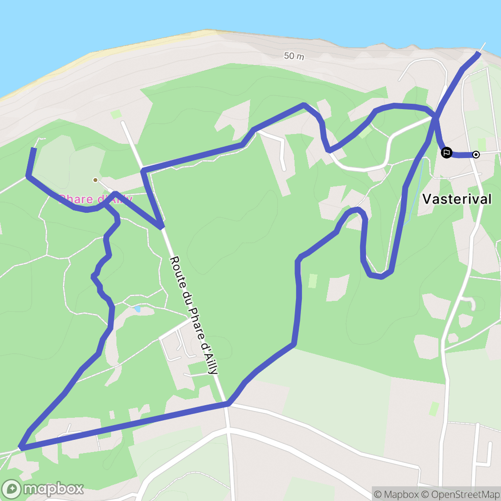 Sainte-Marguerite-sur-Mer : carte du parcours de randonnée - France
