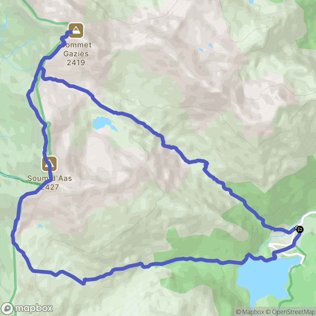 Laruns : carte du parcours de randonnée - France