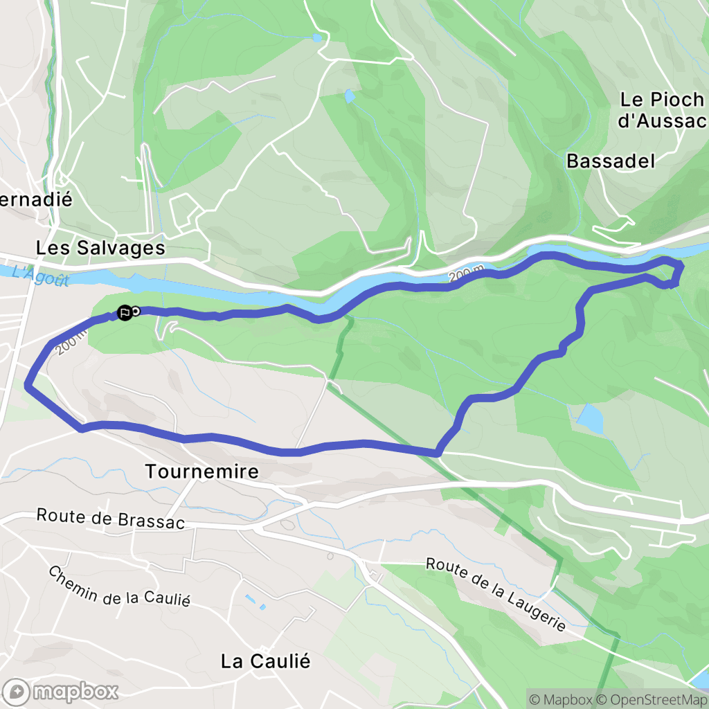 Castres : carte du parcours de randonnée - France