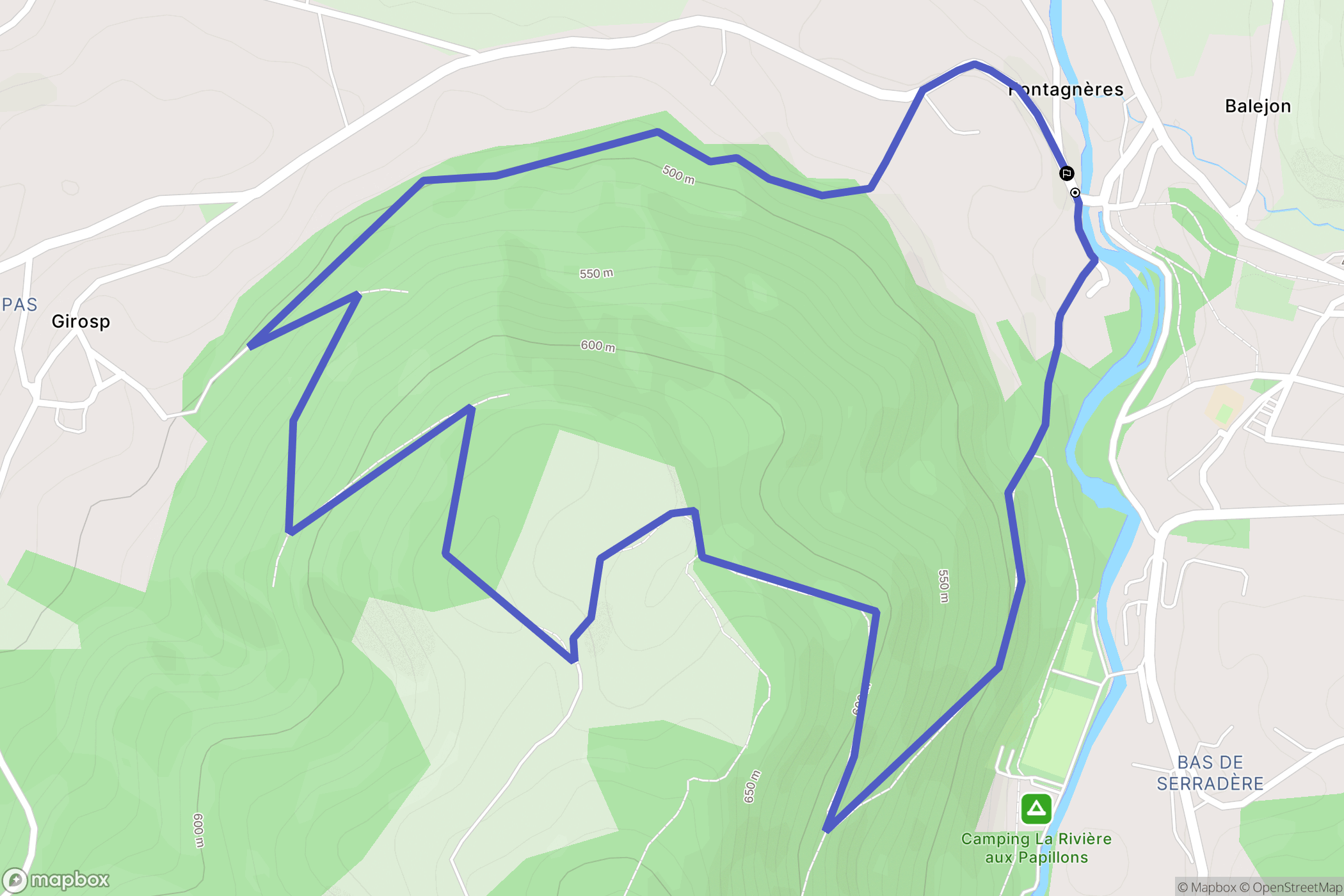 Aspet : carte du parcours de randonnée - France