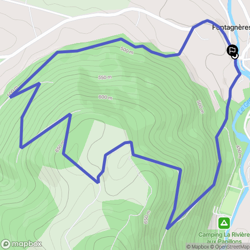 Aspet : carte du parcours de randonnée - France