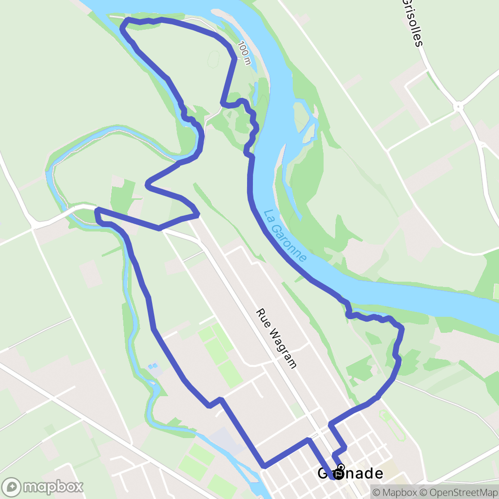 Grenade : carte du parcours de randonnée - France