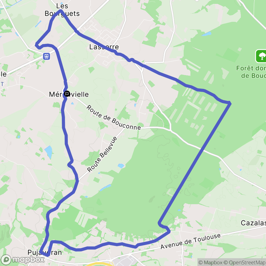 Mérenvielle : carte du parcours de randonnée - France
