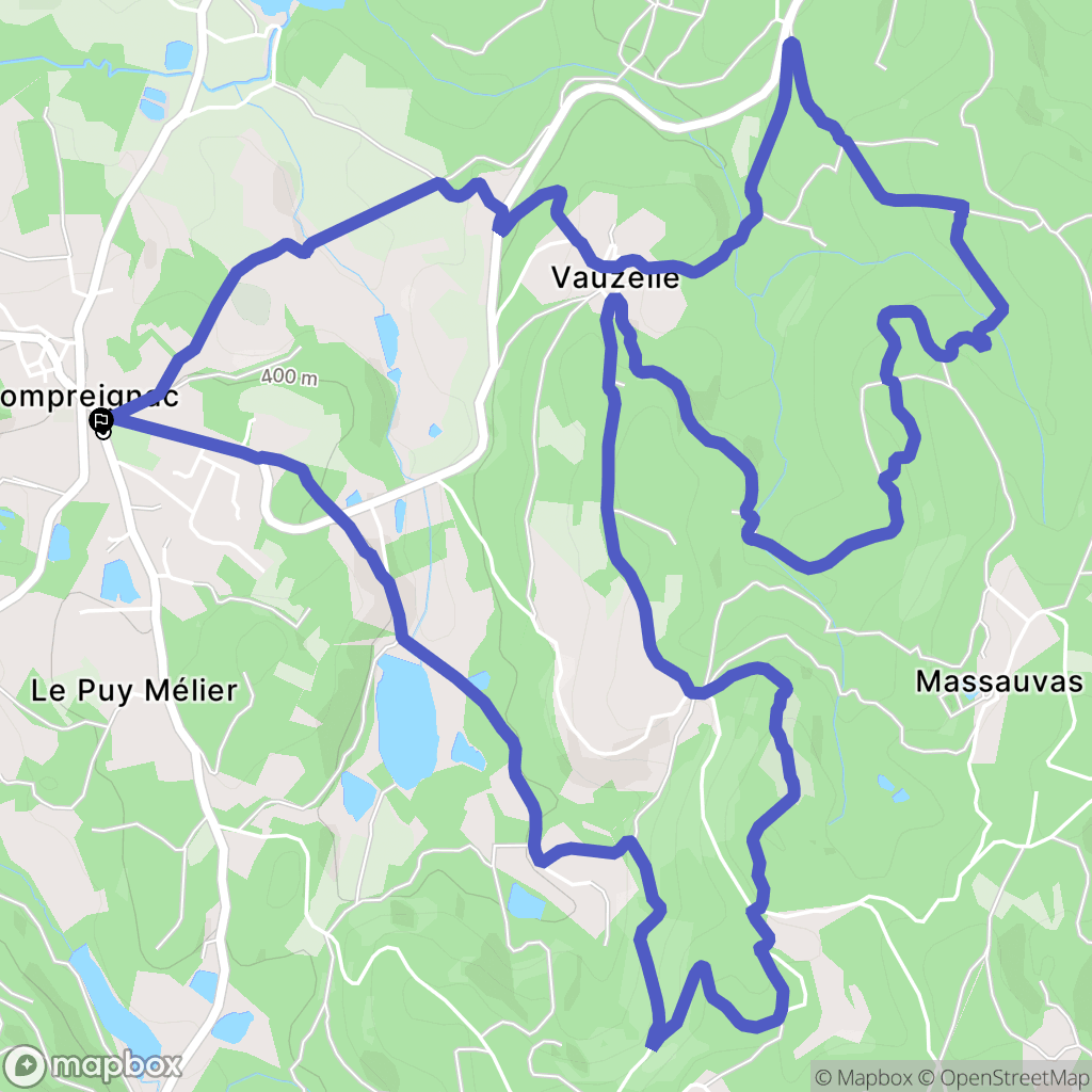 Compreignac : carte du parcours de randonnée - France
