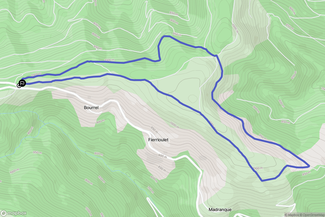 Le Bosc : carte du parcours de randonnée - France