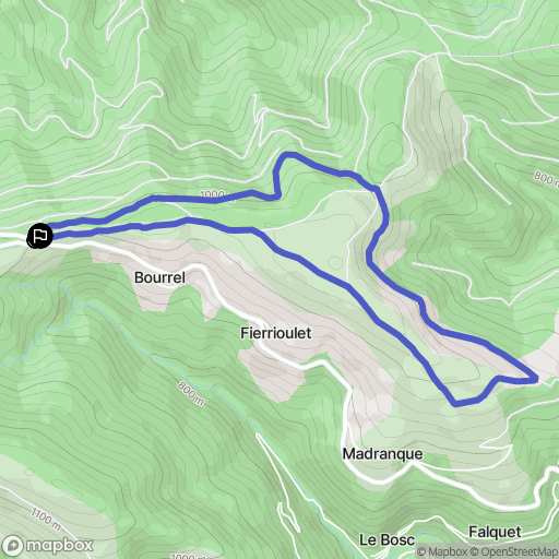 Le Bosc : carte du parcours de randonnée - France