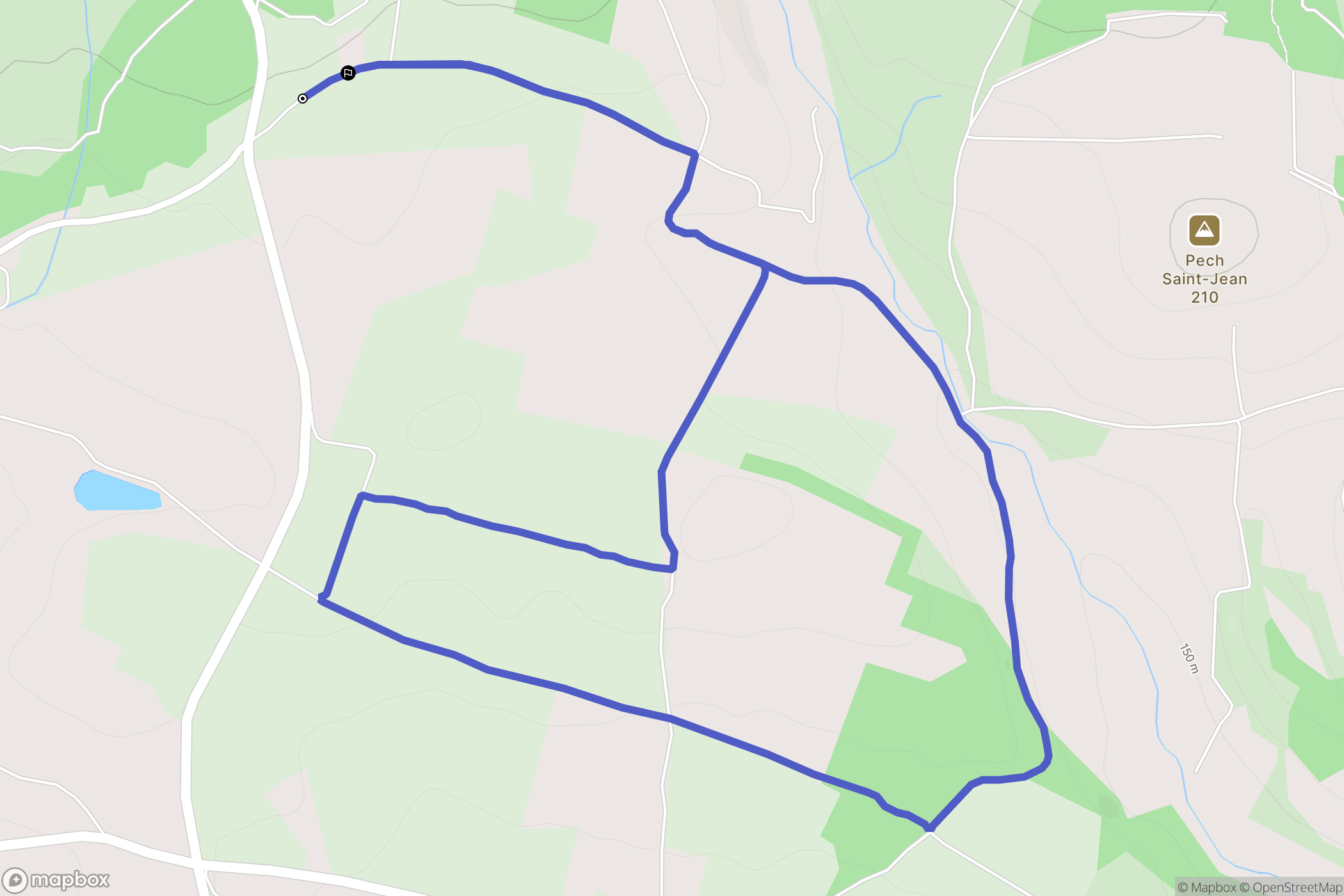 Moussoulens : carte du parcours de randonnée - France
