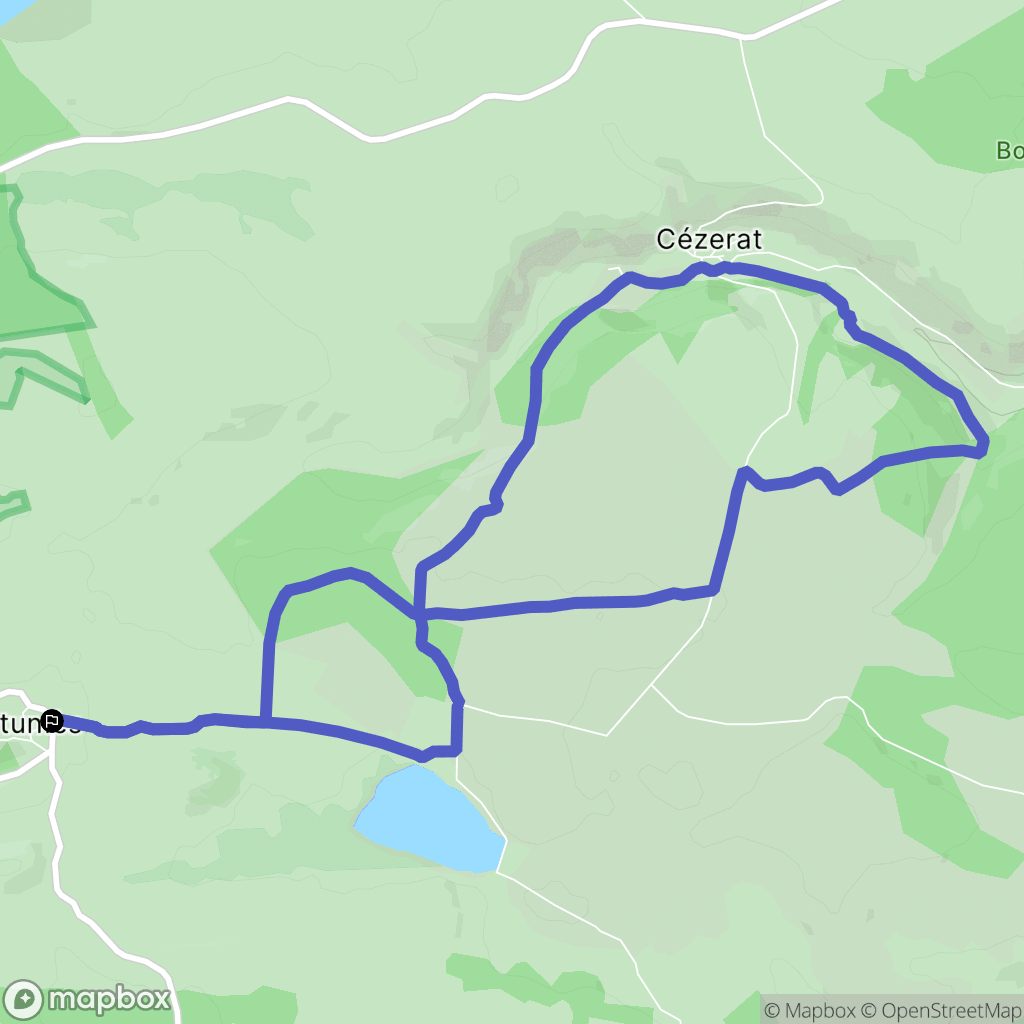 Dienne : carte du parcours de randonnée - France