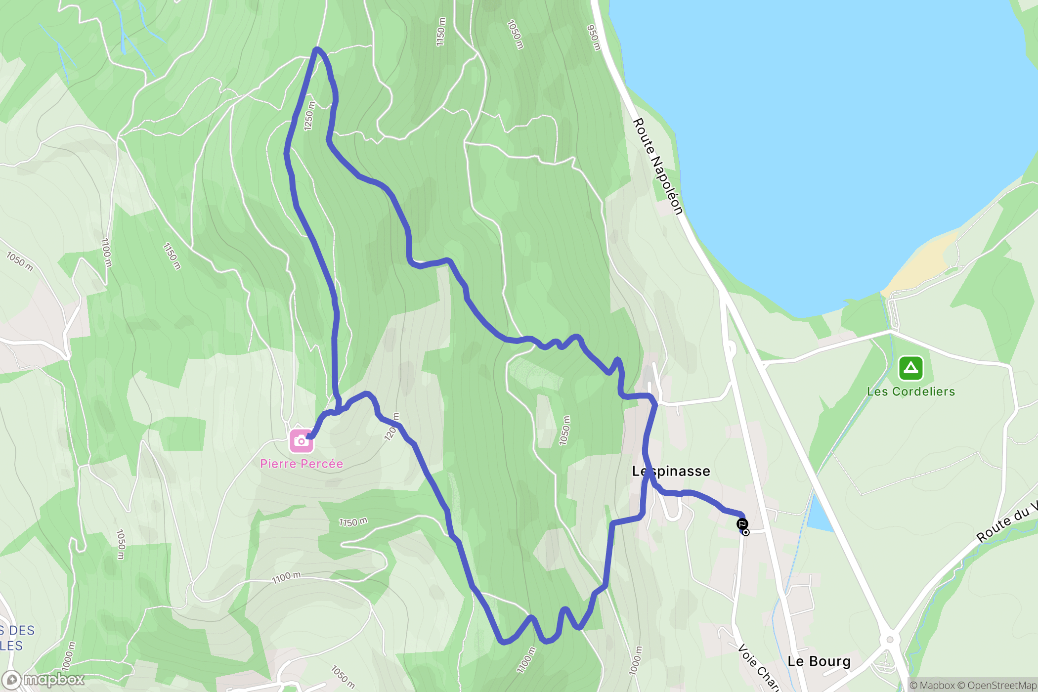 Pierre-Châtel : carte du parcours de randonnée - France
