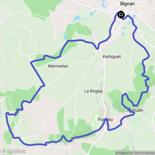 Bignan : carte du parcours de randonnée - France