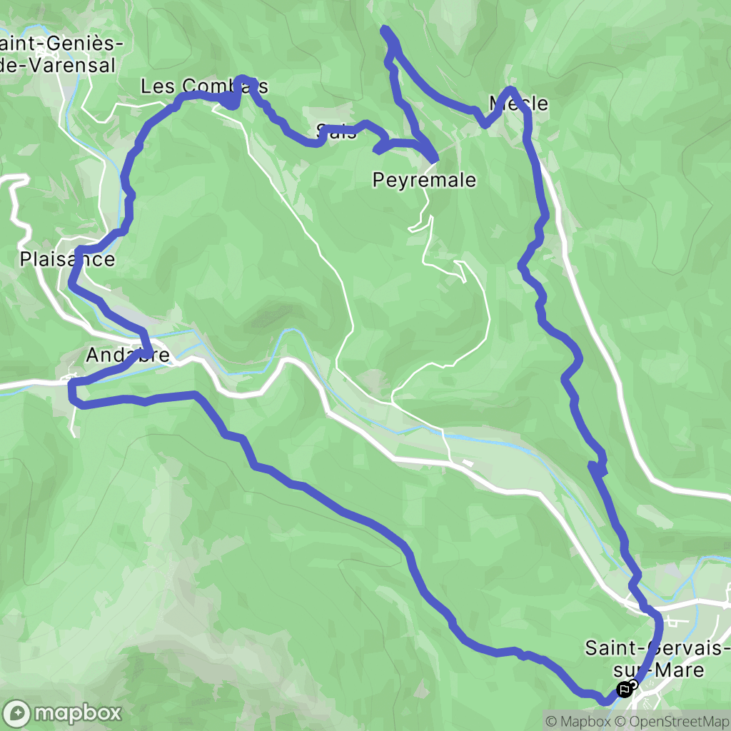 Saint-Gervais-sur-Mare : carte du parcours de randonnée - France