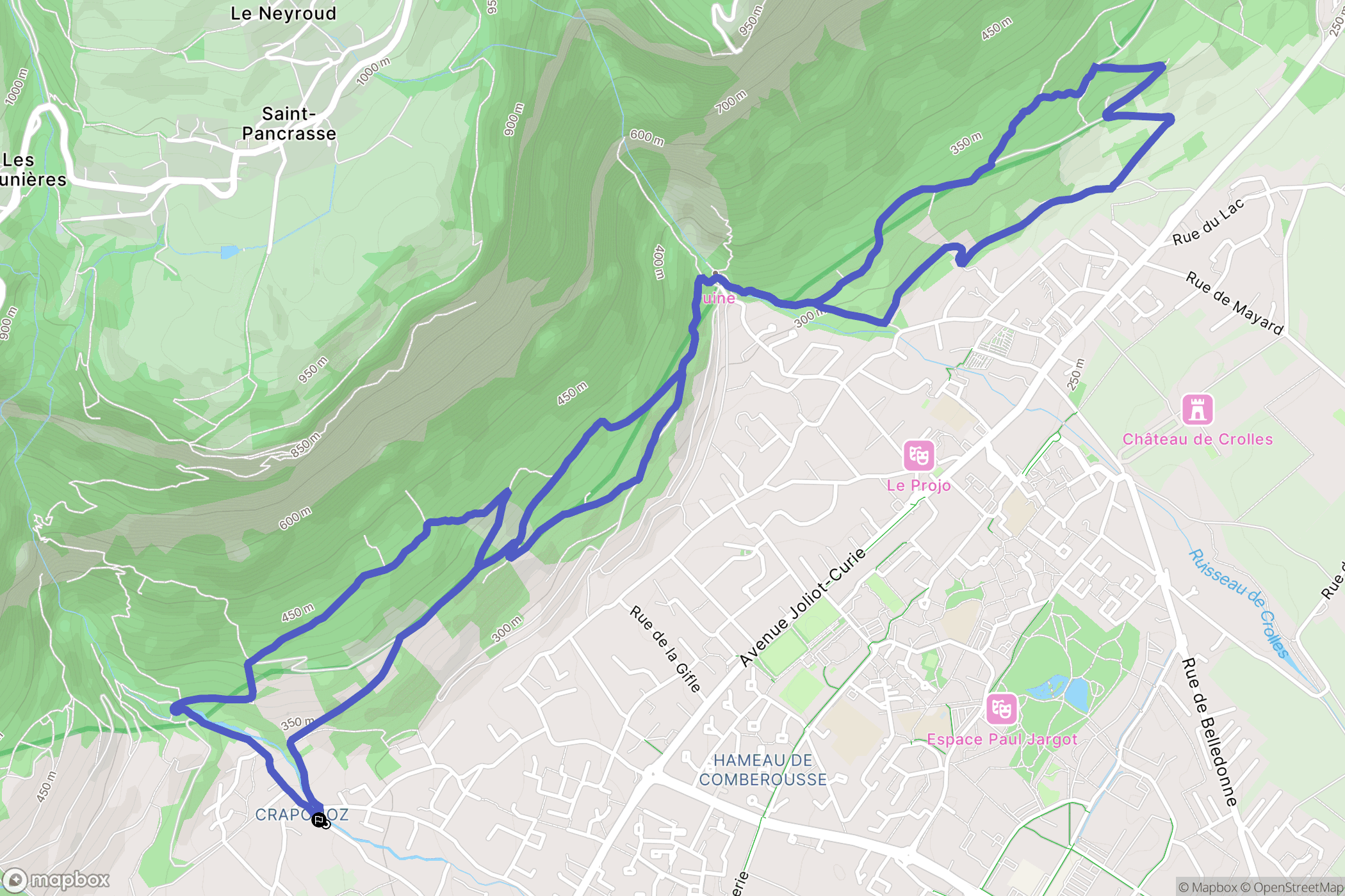 Bernin : carte du parcours de randonnée - France