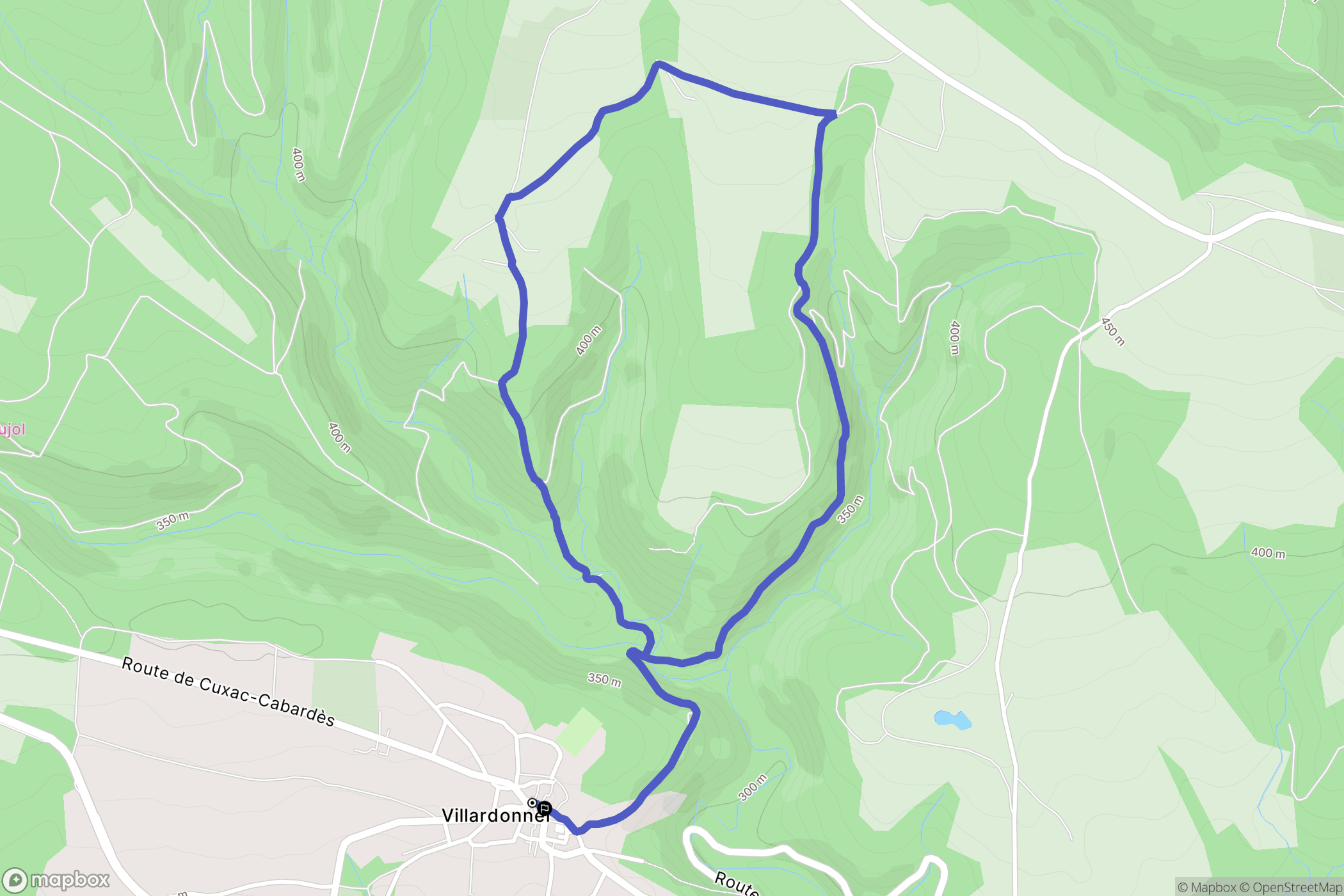 Villardonnel : carte du parcours de randonnée - France