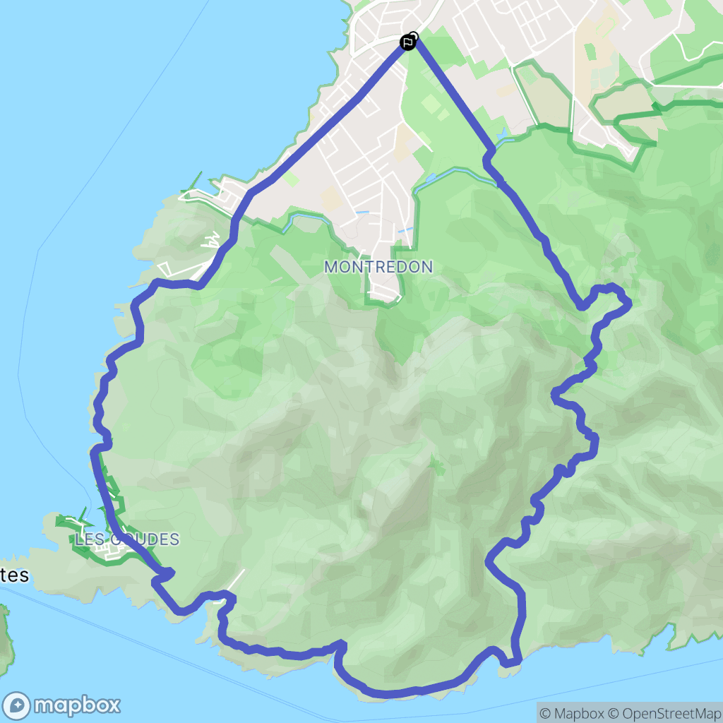 Marseille : carte du parcours de randonnée - France