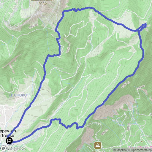 Le Sappey-en-Chartreuse : carte du parcours de randonnée - France