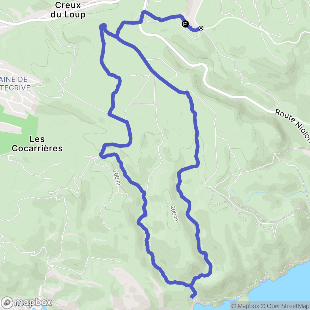 Le Rove : carte du parcours de randonnée - France