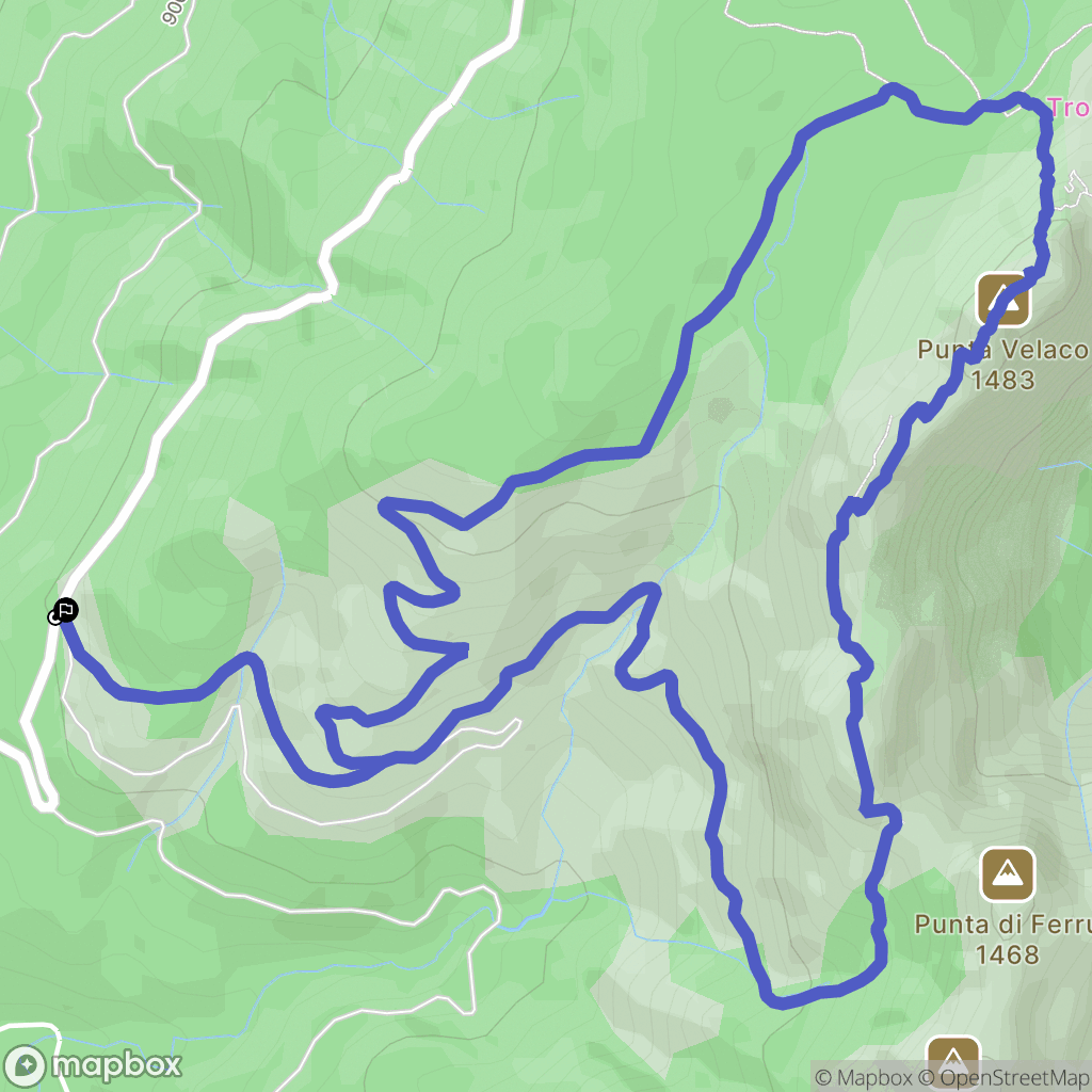 Zonza : carte du parcours de randonnée - France